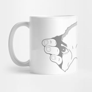 human eye and hand drawing Mug